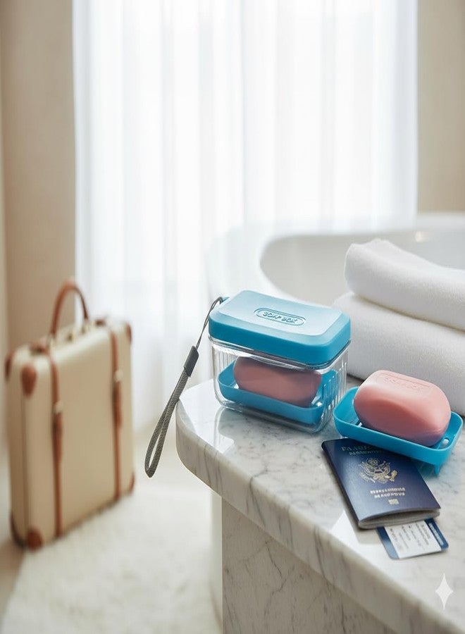 iSTAR Portable Self-Draining Soap Holder | Leakproof Plastic Soap Box for Bathroom, Travel, Outdoor, Camping & Home Use - Multicolor, Pack of 2 - Image 4